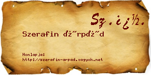 Szerafin Árpád névjegykártya